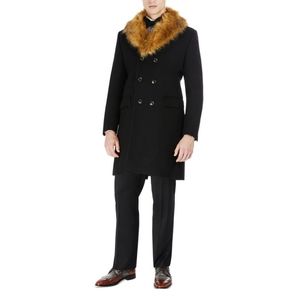 Tayion by Monte Holland Double Breasted Overcoat size 36S in black